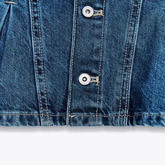 ZARA Denim Bandeau Top - Picture 7 of 7